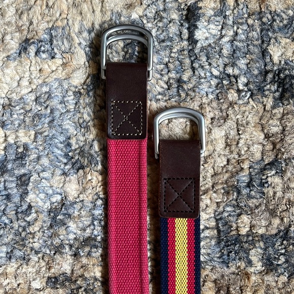 (2) Lands End Embroidered D-ring Belts Boys Medium - Picture 2 of 10